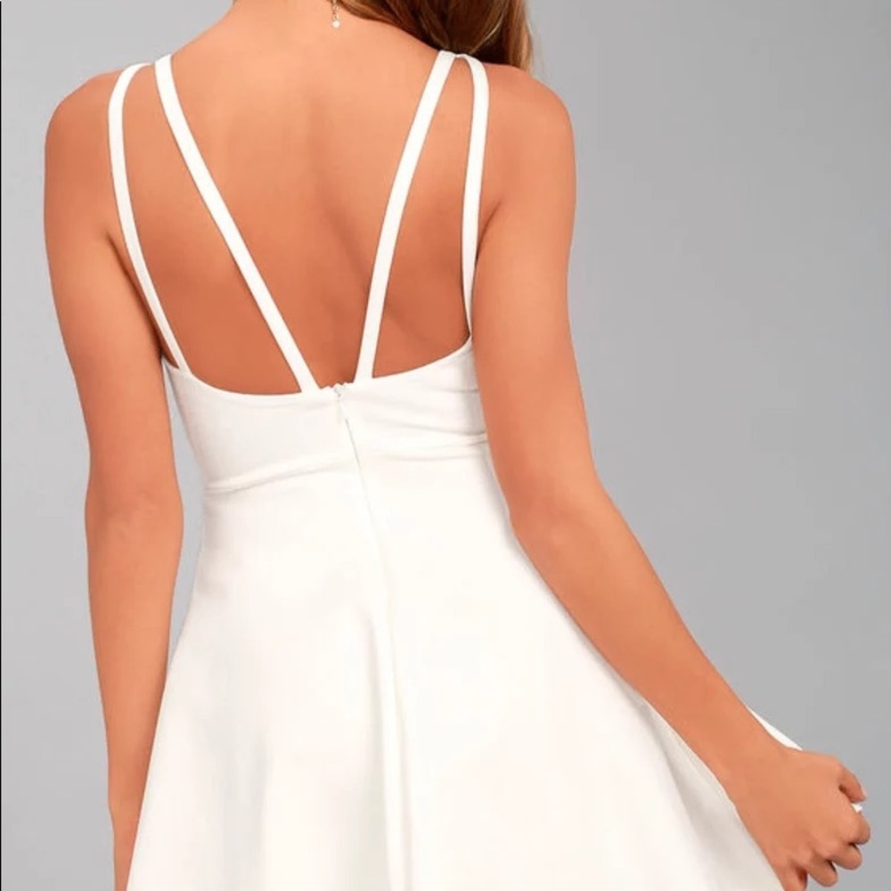 NWT LULUS Love Galore White Skater Dress